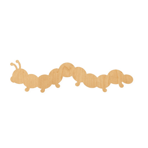 Inchworm Wood Cutout for Crafts, Unfinished Baltic Birch Craft Shape