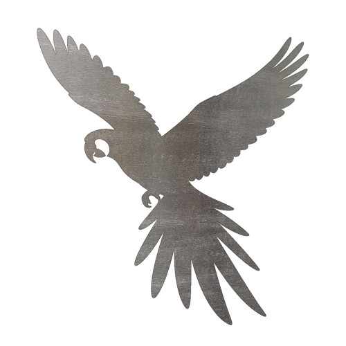 Macaw Steel Cutout Shape, Raw Metal Wall Art and Craft Supply