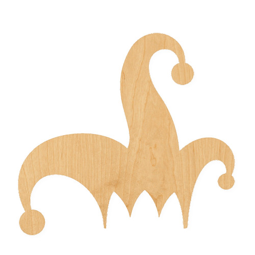 Jester Hat Wood Cutout for Crafts, Unfinished Baltic Birch Craft Shape