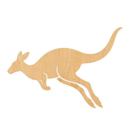 Kangaroo 1 Wood Cutout for Crafts, Unfinished Baltic Birch Craft Shape