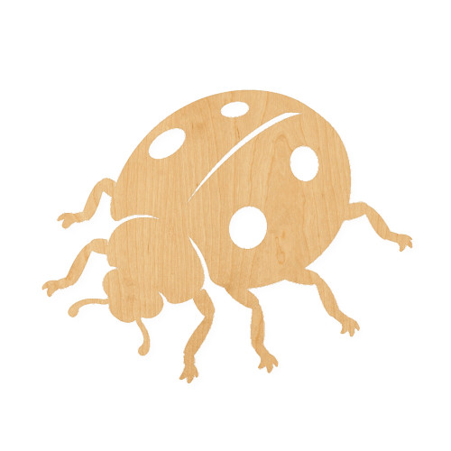 Ladybug 2 Wood Cutout for Crafts, Unfinished Baltic Birch Craft Shape