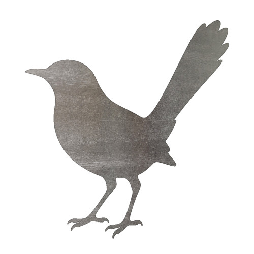 Mockingbird Steel Cutout Shape, Raw Metal Wall Art and Craft Supply