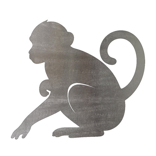 Monkey 2 Steel Cutout Shape, Raw Metal Wall Art and Craft Supply