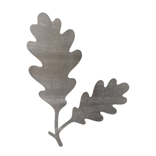 Oak Leaf Pair Steel Cutout Shape, Raw Metal Wall Art and Craft Supply