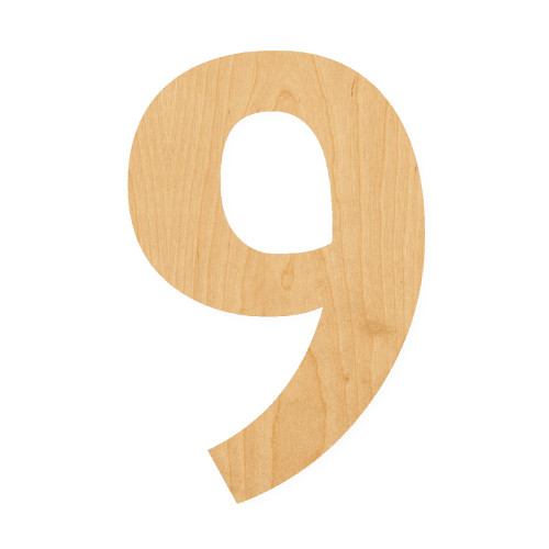 Number 19 Wood Cutout for Crafts, Unfinished Baltic Birch Craft Shape