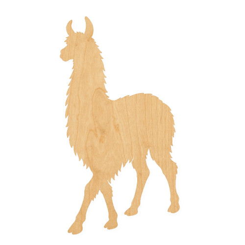 Llama 1 Wood Cutout for Crafts, Unfinished Baltic Birch Craft Shape
