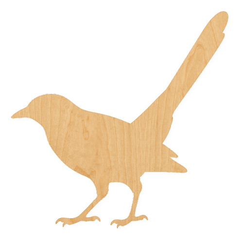 Magpie Wood Cutout for Crafts, Unfinished Baltic Birch Craft Shape