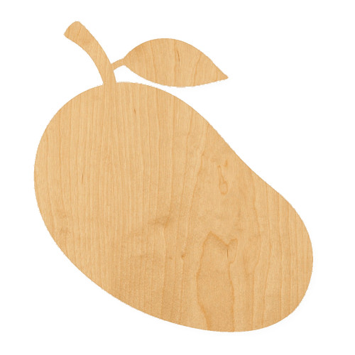 Mango 1 Wood Cutout for Crafts, Unfinished Baltic Birch Craft Shape