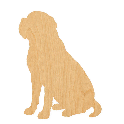 Mastiff Wood Cutout for Crafts, Unfinished Baltic Birch Craft Shape