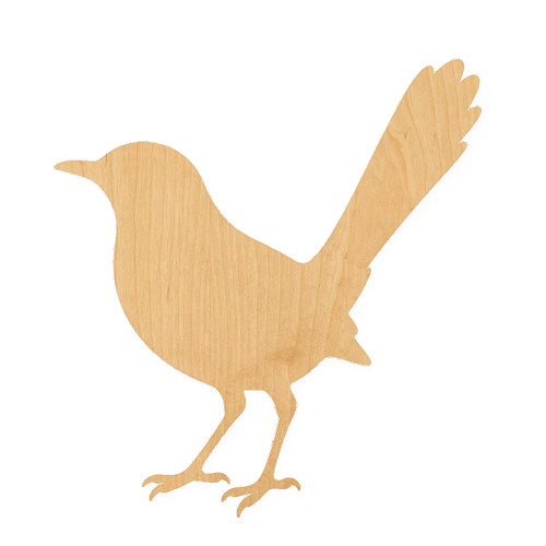 Mockingbird Wood Cutout for Crafts, Unfinished Baltic Birch Craft Shape