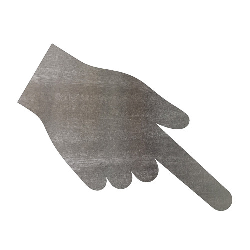 Pointing Finger Steel Cutout Shape, Raw Metal Wall Art and Craft Supply