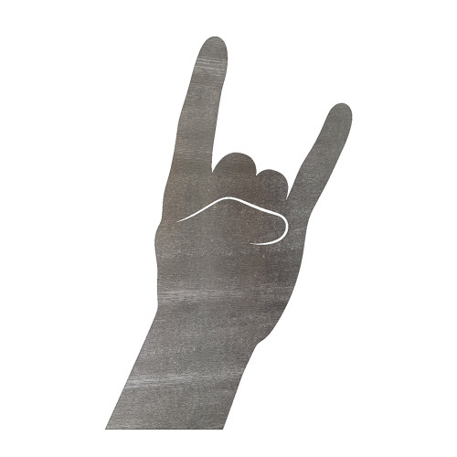 Rock Out Hand 1 Steel Cutout Shape, Raw Metal Wall Art and Craft Supply