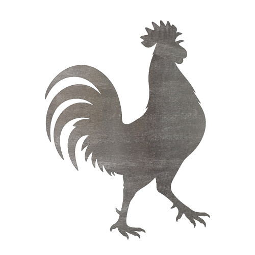 Rooster 2 Steel Cutout Shape, Raw Metal Wall Art and Craft Supply