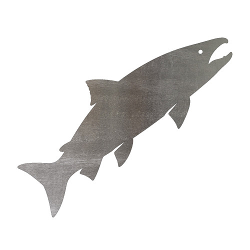 Salmon Fish Jumping Steel Cutout Shape, Raw Metal Wall Art and Craft Supply