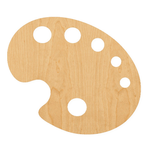 Painters Palette 2 Wood Cutout for Crafts, Unfinished Baltic Birch Craft Shape