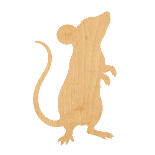 Mouse 1 Wood Cutout for Crafts, Unfinished Baltic Birch Craft Shape