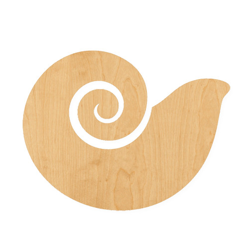 Nautilus Shell Wood Cutout for Crafts, Unfinished Baltic Birch Craft Shape