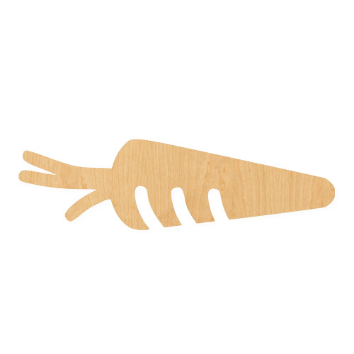 Carrot 3 Wood Cutout for Crafts, Unfinished Baltic Birch Craft Shape