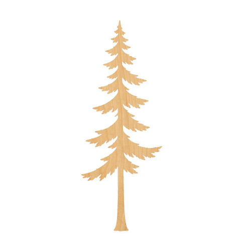 Pine Tree 1 Wood Cutout for Crafts, Unfinished Baltic Birch Craft Shape