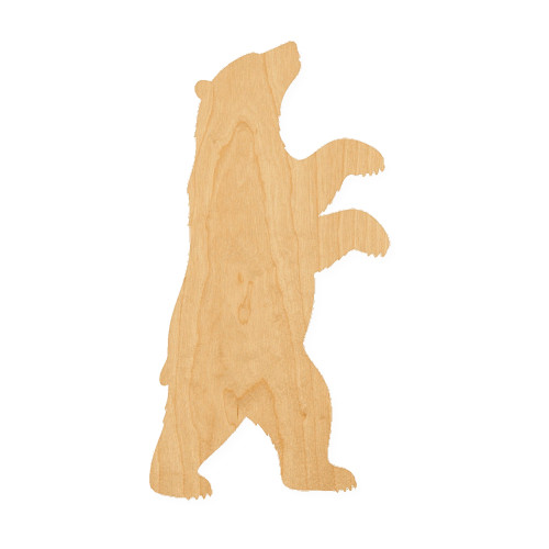 Polar Bear Wood Cutout for Crafts, Unfinished Baltic Birch Craft Shape