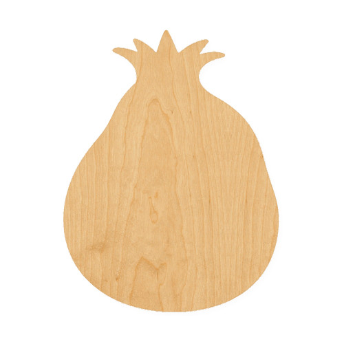 Pomegranate 2 Wood Cutout for Crafts, Unfinished Baltic Birch Craft Shape