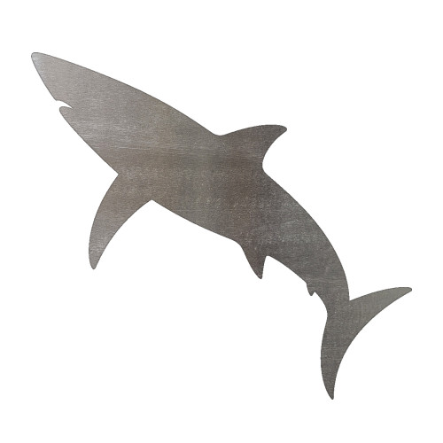 Shark 2 Steel Cutout Shape, Raw Metal Wall Art and Craft Supply