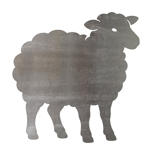 Sheep 2 Steel Cutout Shape, Raw Metal Wall Art and Craft Supply