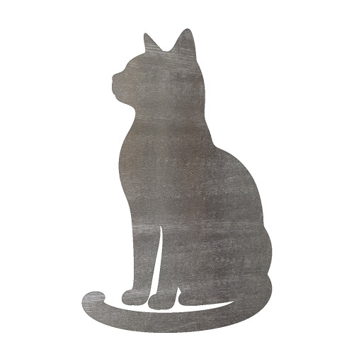 Sitting Cat 1 Steel Cutout Shape, Raw Metal Wall Art and Craft Supply