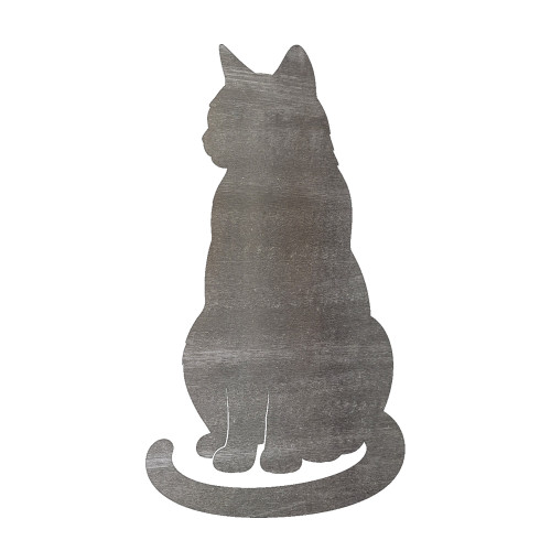 Sitting Cat 2 Steel Cutout Shape, Raw Metal Wall Art and Craft Supply