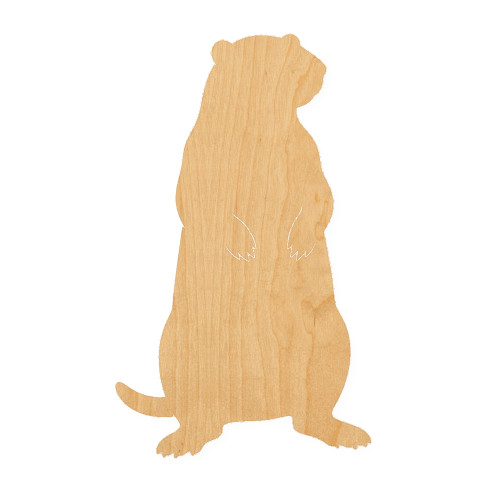 Prairie Dog Wood Cutout for Crafts, Unfinished Baltic Birch Craft Shape