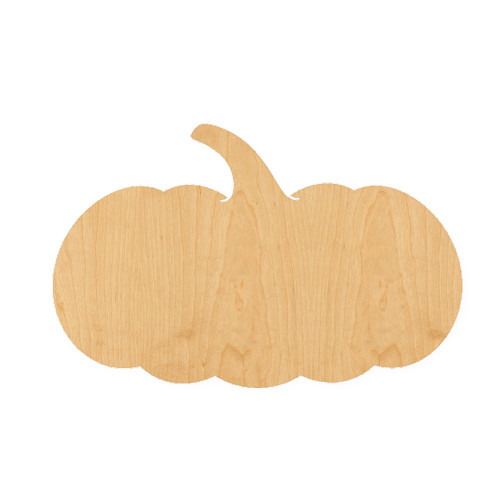Pumpkin 3 Wood Cutout for Crafts, Unfinished Baltic Birch Craft Shape