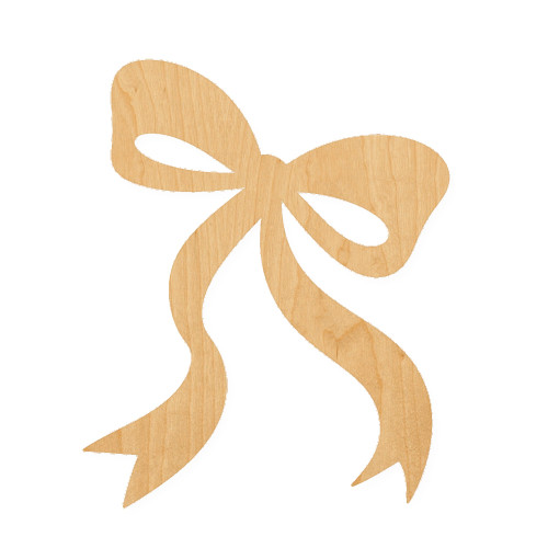 Ribbon Wood Cutout for Crafts, Unfinished Baltic Birch Craft Shape