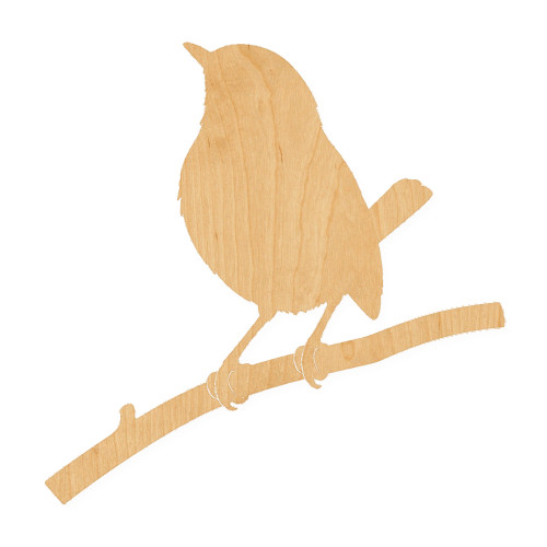 Robin 1 Wood Cutout for Crafts, Unfinished Baltic Birch Craft Shape