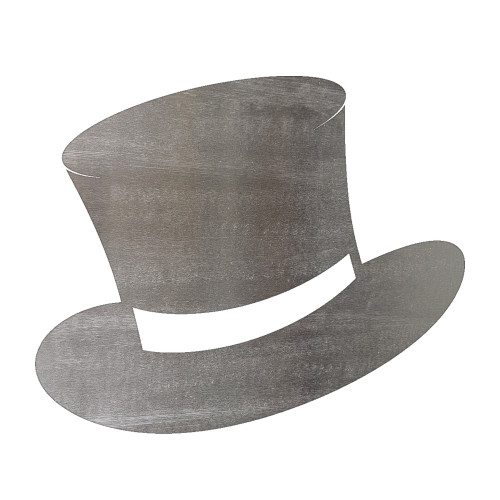 Snowman Hat Steel Cutout Shape, Raw Metal Wall Art and Craft Supply