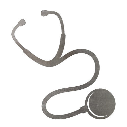 Stethescope Steel Cutout Shape, Raw Metal Wall Art and Craft Supply