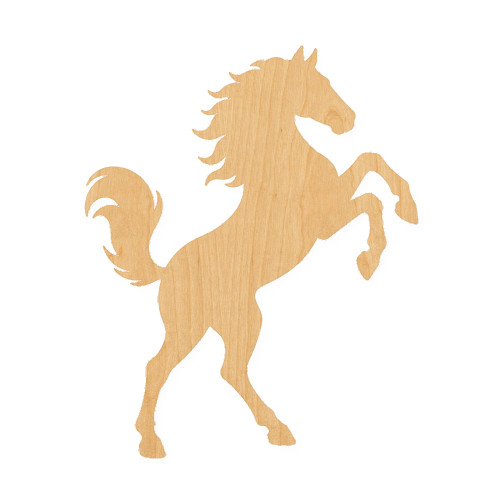 Running Horse 2 Wood Cutout for Crafts, Unfinished Baltic Birch Craft Shape
