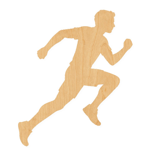 Running Man Wood Cutout for Crafts, Unfinished Baltic Birch Craft Shape