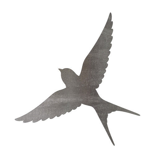 Swallow 1 Steel Cutout Shape, Raw Metal Wall Art and Craft Supply