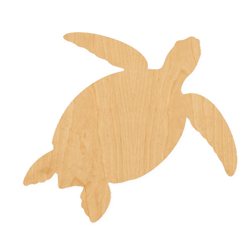 Sea Turtle 1 Wood Cutout for Crafts, Unfinished Baltic Birch Craft Shape