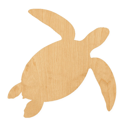 Sea Turtle 5 Wood Cutout for Crafts, Unfinished Baltic Birch Craft Shape