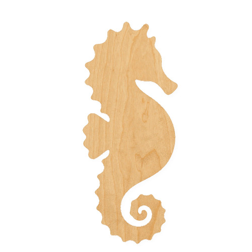 Seahorse Wood Cutout for Crafts, Unfinished Baltic Birch Craft Shape