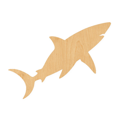 Shark 5 Wood Cutout for Crafts, Unfinished Baltic Birch Craft Shape