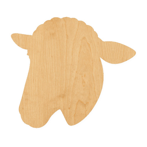 Sheep Head Wood Cutout for Crafts, Unfinished Baltic Birch Craft Shape