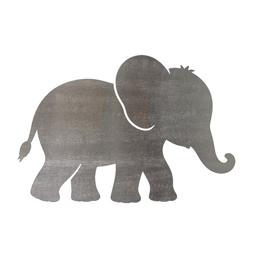 Baby Elephant Steel Cutout Shape, Raw Metal Wall Art and Craft Supply