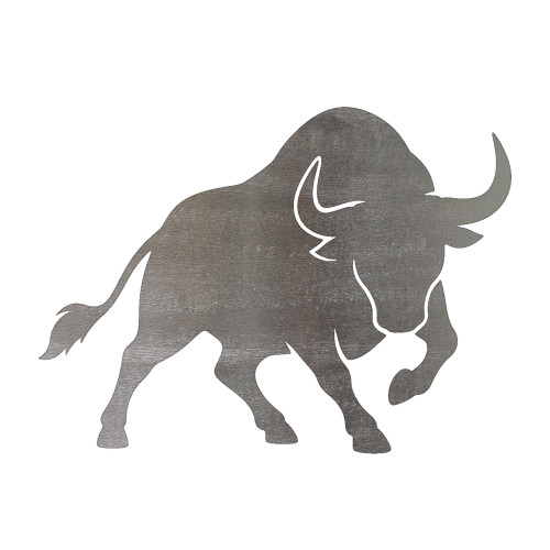 Bull 3 Steel Cutout Shape, Raw Metal Wall Art and Craft Supply