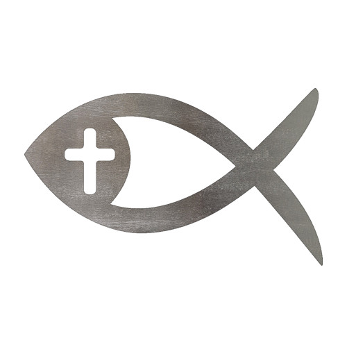 Christian Fish Steel Cutout Shape, Raw Metal Wall Art and Craft Supply