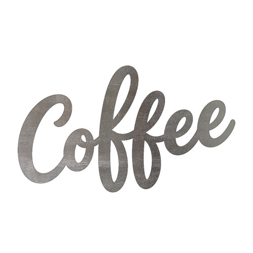 Coffee Steel Cutout Shape, Raw Metal Wall Art and Craft Supply