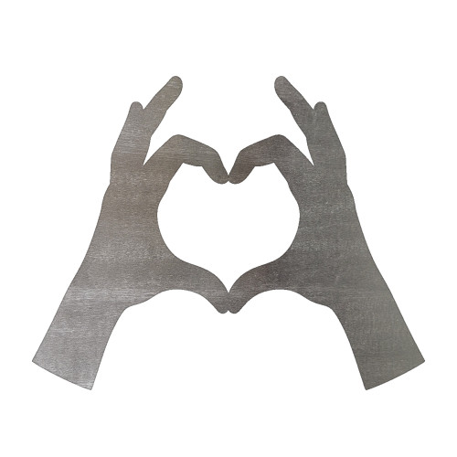 Heart Hands Steel Cutout Shape, Raw Metal Wall Art and Craft Supply
