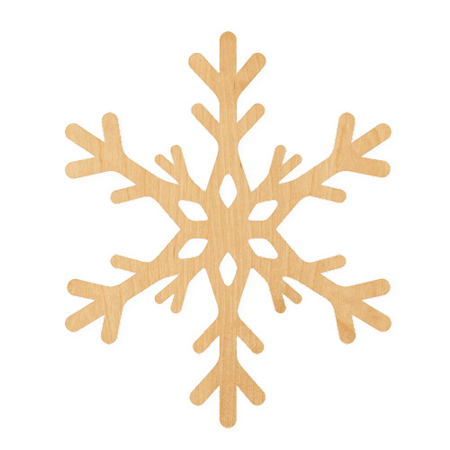 Snowflake 1 Wood Cutout for Crafts, Unfinished Baltic Birch Craft Shape