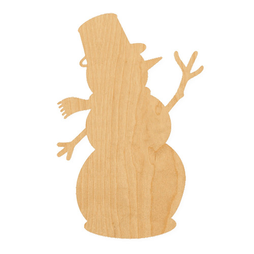 Snowman 3 Wood Cutout for Crafts, Unfinished Baltic Birch Craft Shape